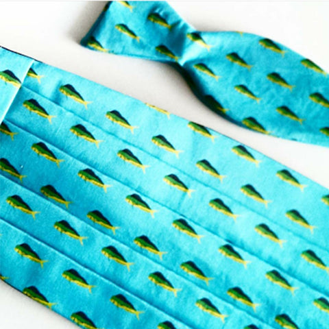 Mahi Mahi Fish Bow Tie And Cummerbund Set