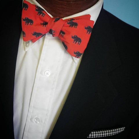 Red Black Rhino Bow Tie