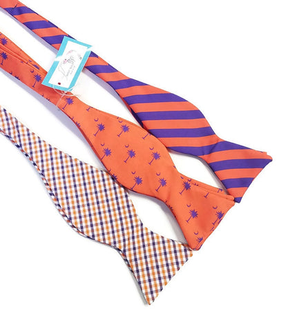 Clemson Purple Orange Bow Ties