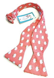 Pink Cotton Boll Bow Tie