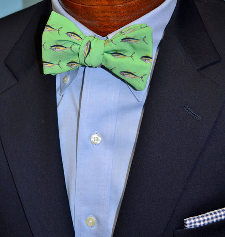 Green Yellowfin Tuna Fish Bow Tie