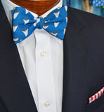 sharks tooth blue bow tie 
