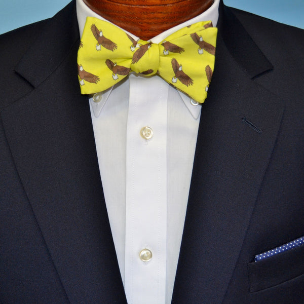 Yellow Bald Eagle Bow Tie