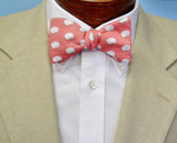 Pink Cotton Boll Bow Tie