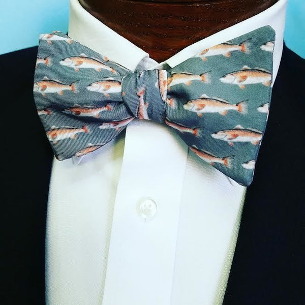Grey Spottail Bass Fish Bow Tie