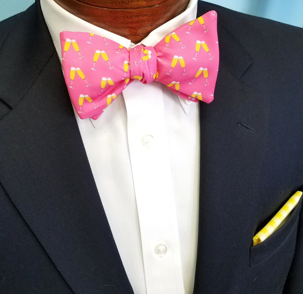 Pink Mimosa Bow Tie