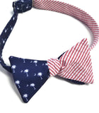 Palmetto Crescent Seersucker Red White Blue Bow Tie