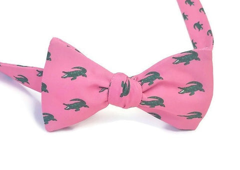 Pink Alligator Bow Tie