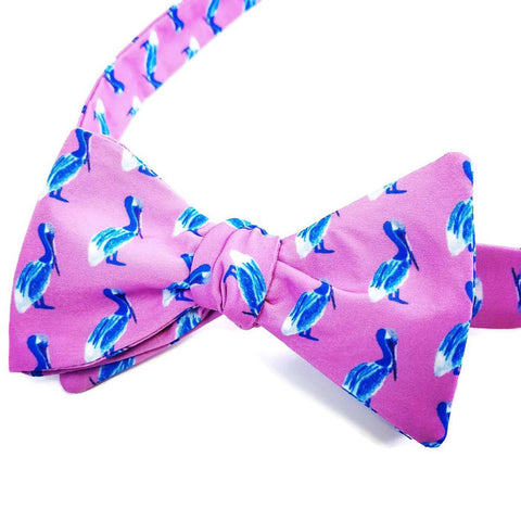 Purple Pelican Bow Tie