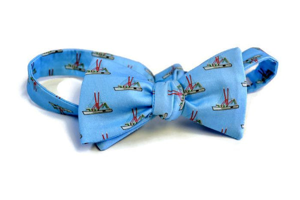 Shrimp Boat Blue Bow Tie